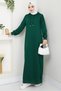Arma Detail Hooded Dress 1422 - Emerald Green - 5