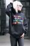 Black Colored Embroidered Crew Neck Sweatshirt Mg1574