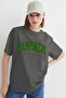 Women's Smoked Printed Oversize T-shirt Mg1230 - 4