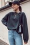 سويت شيرت أسود أساسي من Mad Girls Mg806
