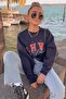 Mad Girls Navy Blue Embroidered Sweatshirt Mg813 - 4
