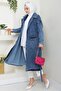 Zeyal Belted Denim Trench 1434 - Blue - 5