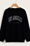 Mad Girls Black Printed Oversize Women's Sweatshirt Mg780 - 7