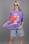 Mad Girls Lilac Printed T-Shirt Mg1202 - 3