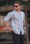 Blue Patterned Short Sleeve Men's Shirt 6741 - 2