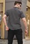 Black Striped Slim Fit Men's Short Sleeve Shirt 5591 - 2