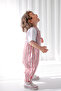 Boy's Red White Striped Linen Velvet Jumpsuit - 3