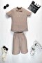Boy's Summer Suit 3-10 Years Old Shirt Set with Shorts |   Bürümcük Fabric Bottom Top Double Set - 5