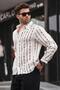Brown Patterned Long Sleeve Men's Shirt 6734 - 2