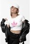 Barbell Girl Printed Crop Top, Women's Gym Fitness Themed Crop Blouse