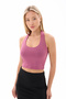 Women's Dusty Rose Viscose Lycra Underwear Does Not Show Crop through the Neck