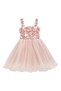 Girl's Flower Appliqued Evening Dress and Crown - 7