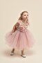Girl's Flower Appliqued Evening Dress and Crown