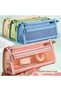 Transparent Mesh Double Layer Pencil Case,Office Supplies Organizer,Makeup Bag,Pen Holder - 3