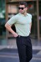Mint Green Polo Neck Men's T-Shirt 6894 - 2