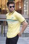 Yellow Striped Polo Neck T-Shirt 5869 - 5