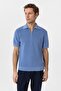 Zippered woven men's polo neck knit t-shirt - 4