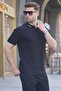 Black Polo Neck Men's T-Shirt 6113 - 2