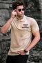 Beige Polo Neck Men's T-Shirt 5247 - 2