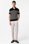 Polo Neck Striped Men's Knitwear T-Shirt - 3