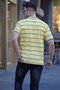 Yellow Striped Polo Neck Men's T-Shirt 5874 - 2