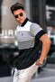 Men's Black Polo Neck Striped T-Shirt 5865 - 2