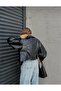 Balloon Sleeve Leather Biker Jacket - 3