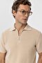 Zippered woven men's polo neck knit t-shirt - 4