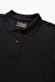 Men's 100% Cotton Black Long Sleeve Polo Neck T-Shirt - 2