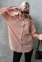Orange Striped Oversize Women's Shirt Mg1688 - 3