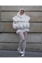 Floral Patterned Imported White Pantyhose - 2