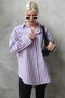 Purple Striped Oversize Women's Shirt Mg1688 - 4