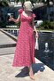 Red Patterned Slit Long Dress MG2004 - 7