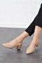Vesna Front Trim Heeled Shoes Nut Leather