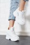 Nutset Mesh High Sole Women's Sports Shoes White Skin - 5