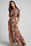 Tile Floral Print Slit Detailed Long Dress MG2116 - 2