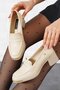 Solna Flat Belt Women's Classic Heeled Shoes Beige Skin - 5