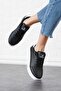 Yeha Side Studded Women's Sports Shoes Black - White Sole