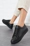 Etta Flat Tied Women's Sports Shoes Black Skin - 5