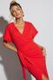 Women's Double Breasted Collar Red Midi Dress MG2036 - 5