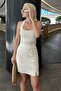White High Waist Front Slit Short Skirt Mg2086 - 6