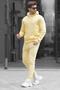 Yellow Hooded Basic Tracksuit Set 5905