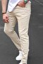 Men's Beige Canvas Slim Fit Trousers - 5