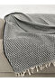 Lora Multi-Purpose Sofa Cover, Cotton Woven, Fringed Non-Slip Sofa Sofa Bed Shawl - Black 170X210Cm - 2