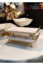Pisa 4 Piece Porcelain Presentation Plate Set with Foot and Handle Cream (Off-White) - 4