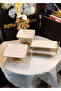 Pisa 4 Piece Porcelain Presentation Plate Set with Foot and Handle Cream (Off-White) - 2