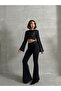 Black Sequin Sparkling Crop Blouse - 4