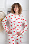 Patterned Combed Suprem Women's Pajama Set - 2