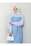 Scratched Sleeves Shirt Detail Denim Dress Tisot 775 Light Denim - 3