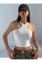 Lisa Women's Ribbed High Collar Cotton Lycra Crop Tank Top - 5
